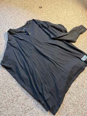 Vintage Discus Athletic Black Long Sleeve Henley Shirt Size XL